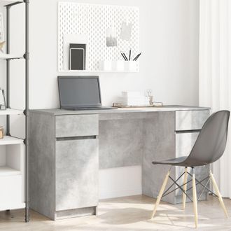Berkfield Home Desk Concrete Grey 140x49x76 cm Engineered Wood | Size: 140 x 49 x 76 cm