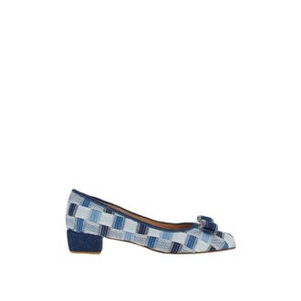 Ferragamo Varina Checked Block-Heel Pumps