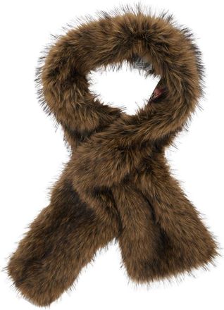 Bazar Deluxe Womens Scarf Ecoleather Fur Brown Scarfs