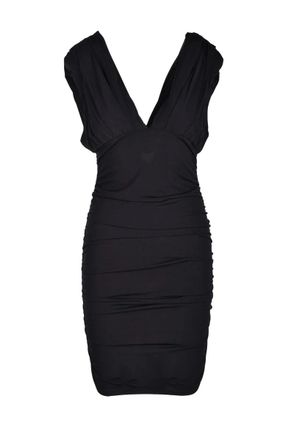 Pinko Deep V-Neck Mini Dress