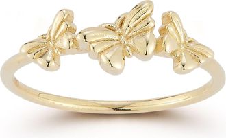 Ember Fine Jewelry 14K Gold Triple Puffed Butterfly Ring