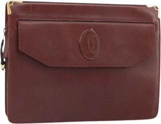 Cartier Pre-owned Clutches, female, Red, Size: ONE SIZE Pre-owned Vintage Leather Clutch