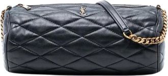 Saint Laurent Pre-owned Cross Body Bags, female, Black, Size: ONE SIZE Pre-owned Leather Cross Body Bag