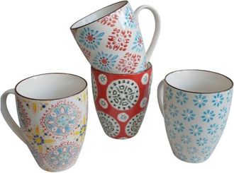 Chehoma Juego de 4 tazas de cerámica