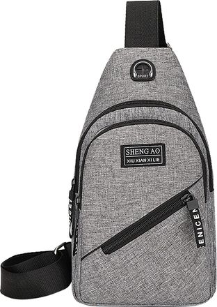 Generic Large Capacity Multi Functional Canvas Shoulder Bag Lunch Bag with Shoulder Strap (Grey, One Size)