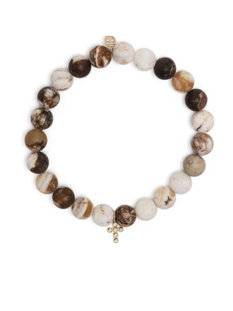 Sydney Evan Bracciale di perline Cross Charm in oro giallo 14kt - Multicolore