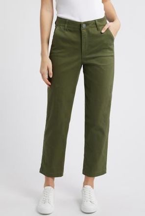 Wit & Wisdom Skyrise Slim Straight Leg Twill Pants in Celadon at Nordstrom Rack, Size 4