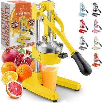 Zulay Kitchen Premium Quality Heavy Duty Manual Orange Juicer and Lime Squeezer Press Stand