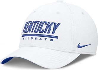 Nike Kentucky Sideline Rise Nike Mens Dri-FIT College Hat in White | NC03062NNKY-559