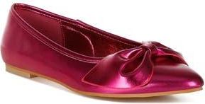 Rag & Co. Bromelia Water Repellent Bow Flat in Fuchsia at Nordstrom Rack, Size 6