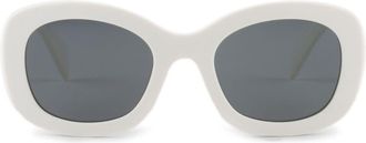 Prada logo-embossed oversize-frame sunglasses - women - Acetate - One Size - White