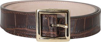 Kate Cate Crocodile-Effect Calf Leather Delphis Belt