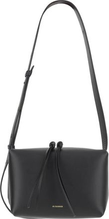 Jil Sander Leren Crossbodytas met Dubbele Rits - Dames - Schoudertassen - Zwart - ONE Size - Leer - Tassen