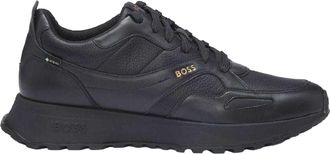 HUGO BOSS Jonah Runn leren veterschoenen voor heren (Donkerblauw)