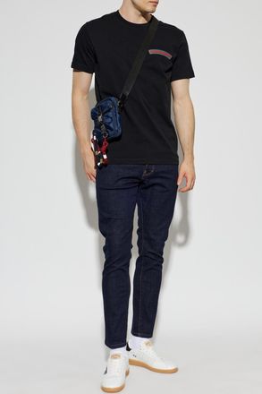 Dsquared2 T-shirt With Logo Patch, Mens, Black