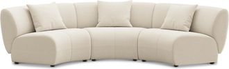 Castlery Auburn Armless Curve Sofa Customized, (Washed Chenille) Cream, Machine Washable, Modular for Sofas by Castlery