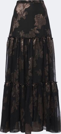 Etro Tiered silk-blend fil coup&eacute; maxi skirt