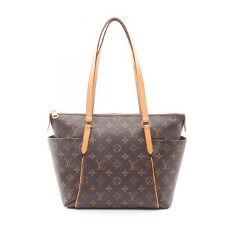Louis Vuitton Brown Monogram Coated Canvas Leather Handbag Tote Bag (Pre-Owned)