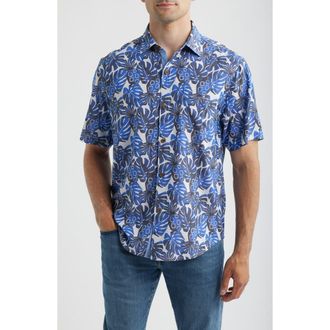 Tommy Bahama Coastal Ease Pi&ntilde;a Party IslandZone Short Sleeve Button-Up Shirt in Sandstone at Nordstrom, Size Xxx-Large