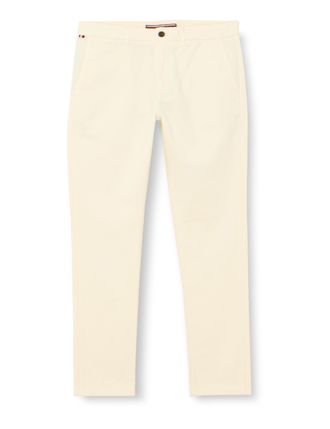 Tommy Hilfiger Men Trousers Bleecker Slim Fit Chino, White (Calico), 33W/30L