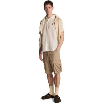 Lyle & Scott Hemp Short Sleeve Shirt in Natural at Nordstrom, Size X-Large