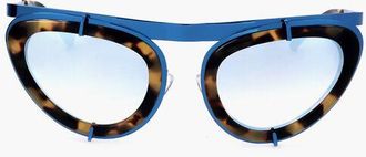 Linda Farrow ERDEM Cat-eye Sunglasses with Tortoiseshell Patterned Frame size Unica