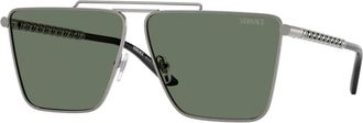 Versace Zonnebril - Heren - Zonnebrillen - Grijs - 64 MM - Accessoires