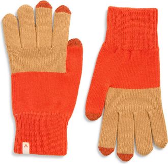 Verloop Colorblock Touchscreen Gloves in Camel Poppy at Nordstrom