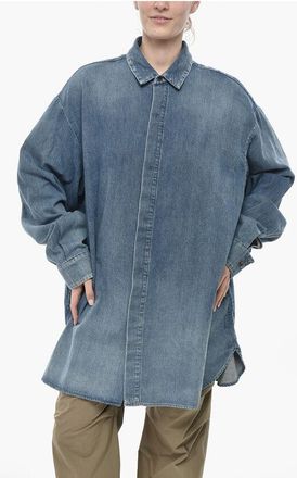 Fear of God Oversized Denim Shirt with Concealed Button Placket size M