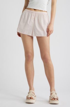 BP. Cotton Seersucker Boxer Shorts in Pink Balm at Nordstrom, Size Xx-Small