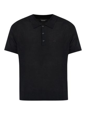 Dsquared2 logo-detail polo shirt - men - Wool - XXXL - Black