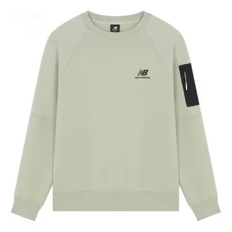 New Balance Mens New Balance Logo Printing Round Neck Pullover Green AMT21359-PGE