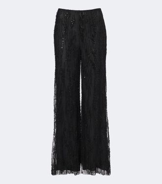 Staud Jayden embellished wide-leg pants