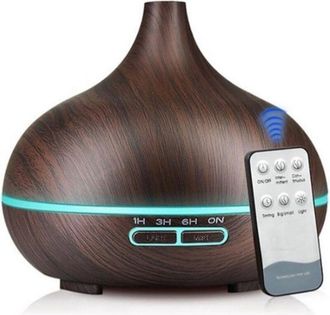 OEM Humidificador Ultras&oacute;nico Y Difusor De Aromas De 500 Ml - Vaporizador De Aceites Esenciales Con Dise&ntilde;o De Madera, Iluminaci&oacute;n Led De 7 Colores, Contro