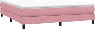 vidaXL Cama Box Spring Sin Colch&oacute;n Terciopelo Rosa 180x220 Cm Vidaxl