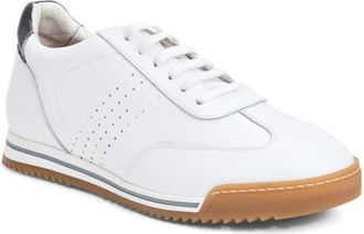 Bruno Magli Brozzi Low Top Leather Sneaker in White Calf at Nordstrom, Size 10.5