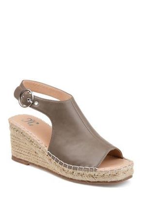 Journee Collection JOURNEE Crew Espadrille Wedge Sandal in Taupe at Nordstrom Rack, Size 8.5