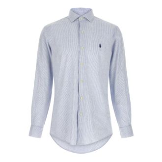 Polo Ralph Lauren Casual Shirts, male, Blue, Size: XL Micro-striped Shirt