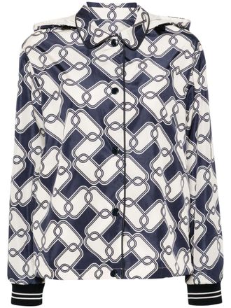 Moncler Iasone jack met capuchon en print - Blauw