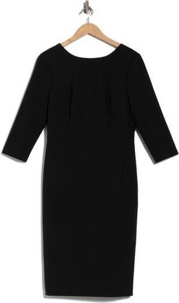 Theory Varetta Three-Quarter Sleeve Stretch Wool Dress in Black at Nordstrom Rack, Size 10