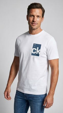 Calvin Klein Jeans T-Shirt CALVIN KLEIN JEANS SS 30s EU BH BOX GRAPHIC TEE, Herren, Gr. XXL, weiss (brilliant wei&szlig;), Single Jersey, Obermaterial: 100% Baumwolle, unifarb