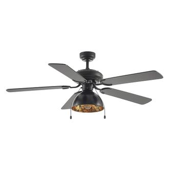 Lucande Ventilador de techo con l&aacute;mpara de Metal Negro