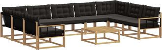 vidaXL Conjunto De Sof&aacute;s De Exterior 10 Uds. Blanco Y Negro Vidaxl
