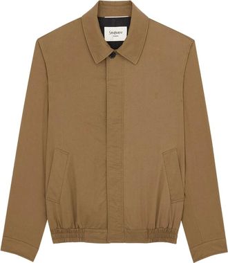 Saint Laurent Bomber Jackets, male, Brown, Size: M Cassandre Short Jacket