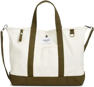 Nordstrom Large 125th Anniversary Structured Tote in Beige Beach- Olive Night at Nordstrom