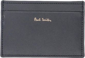 Paul Smith Black Sleek Signature Stripe Leather Card Holder