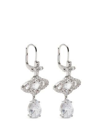 Vivienne Westwood Orb-Shaped Fashion Earrings with Crystal Accents