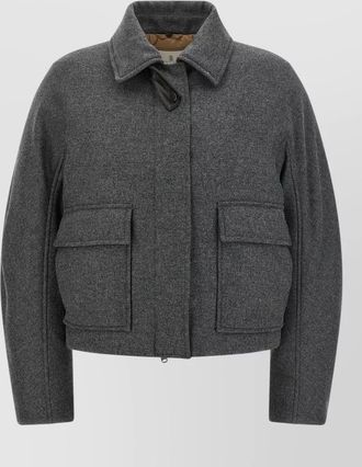 Brunello Cucinelli cashmere wool cropped single breasted coat