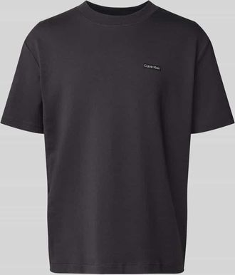 Calvin Klein Jeans T-Shirt mit Label-Patch in Anthrazit, Gr&ouml;&szlig;e M