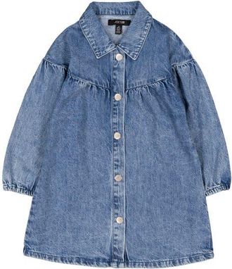 Joe's Kids Long Sleeve Denim Shirtdress in Medium Wash 220 at Nordstrom, Size 12M